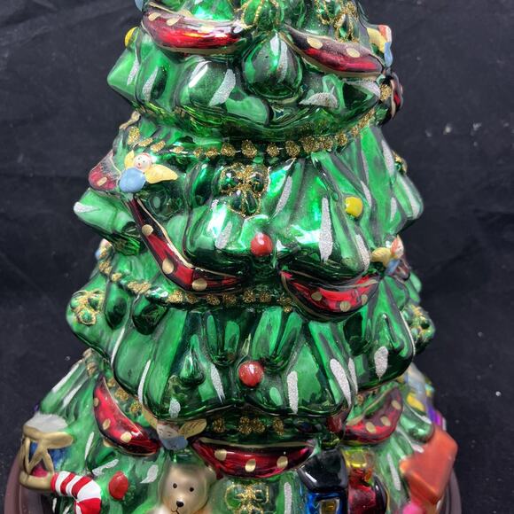 VTG THOMAS PACCONI CLASSICS 2004 BLOWN MERCURY GLASS TABLETOP CHRISTMAS TREE COA - Picture 3 of 14